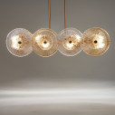 Lampa wisząca szklana art deco Aster 103cm przeźroczysty / złoty Maytoni
