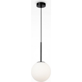 Lampa wisząca szklana kula Basic Form 20cm biało-czarna Maytoni