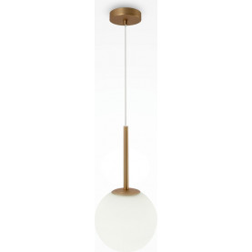 Lampa wisząca szklana kula Basic Form 20cm biało-złota Maytoni