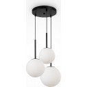 Lampa wisząca 3 szklane kule Basic Form 40cm biało-czarna Maytoni