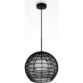Lampa wisząca rattanowa kula boho Cane 30cm czarna Maytoni