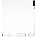 Lampa wisząca szklana podłużna Cosmo LED 98cm przeźroczysto-czarna Maytoni