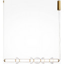 Cosmo LED 98 cm transparent-brass elongated glass pendant lamp Maytoni