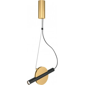 Lampa wisząca punktowa designerska Enigma LED 30cm mosiądz / czarny Maytoni