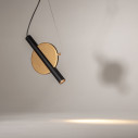 Enigma LED 30 cm brass / black designer pendant lamp Maytoni