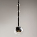 Lampa wisząca szklana modern Ros 16cm przeźroczysto-czarna Maytoni