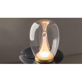 Lampa stołowa szklana modern Splash LED 20cm szkło dymione / złoty Maytoni