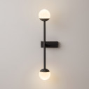Touch white-black double glass ball wall lamp on arm Maytoni