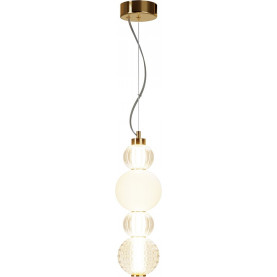 Lampa wisząca szklane kule glamour Collar LED 14,7cm przeźroczysty / biały / złoty Maytoni