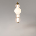 Collar LED 14.7 cm transparent / white / gold glass spheres pendant lamp Maytoni