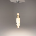 Collar LED 14.7 cm transparent / white / chrome glass spheres pendant lamp Maytoni
