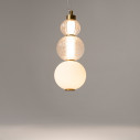 Collar II LED 14.7 cm transparent / white / gold glass spheres pendant lamp Maytoni
