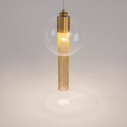 Lampa wisząca szklana dekoracyjna Flusso 25cm przeźroczysto-mosiężna Maytoni
