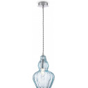 Lampa wisząca szklana Eustoma 16cm niebieska Maytoni