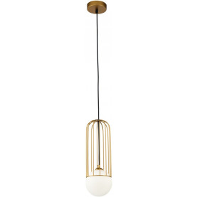 Lampa wisząca szklana kula glamour Telford 12cm biało-złota Maytoni