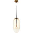 Lampa wisząca szklana kula glamour Telford 15cm biało-złota Maytoni