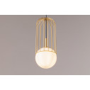 Lampa wisząca szklana kula glamour Telford 12cm biało-złota Maytoni