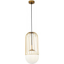 Lampa wisząca szklana kula glamour Telford 20cm biało-złota Maytoni