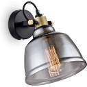Irving smoked glass / black loft glass wall lamp Maytoni
