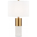 Lampa stołowa glamour Bianco 39cm H65cm biało-mosiężna Maytoni