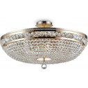 Ottilia 65 cm transparent / antique gold crystal ceiling lamp Maytoni