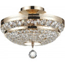 Ottilia 32 cm transparent / antique gold crystal ceiling lamp Maytoni