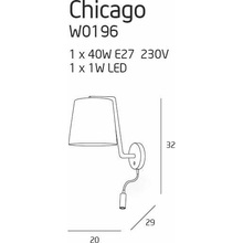 Kinkiet Ścienny Chicago LED Biały MaxLight w stylu glamour do sypialni.