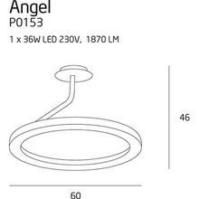 Nowoczesna Lampa sufitowa okrągła Angel 60 LED Biała MaxLight do kuchni i salonu.
