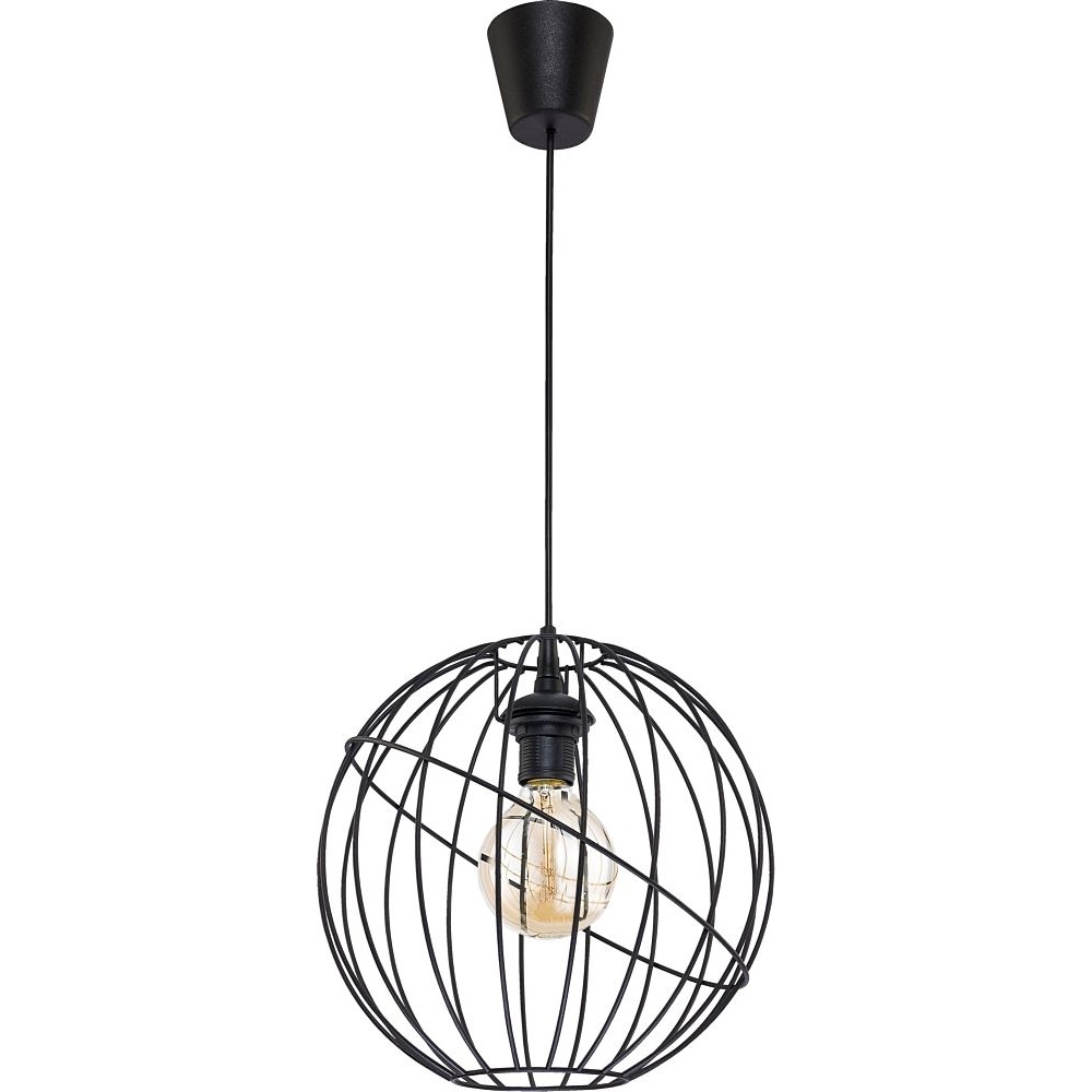 Dekoracyjna Lampa druciana wisząca kula Orbita 32 Czarna TK Lighting do salonu, sypialni i poczekalni.