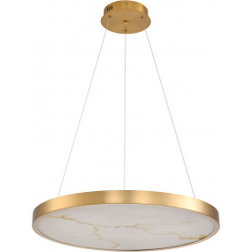 Lampa wisząca okrągła glamour Alchemy LED 60cm złoty / alabaster Step Into Design