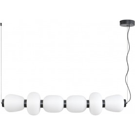 Lampa wisząca szklana podłużna Brilla VI LED 125cm biało-czarna Step Into Design