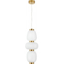 Lampa wisząca szklana glamour Brilla III LED 23cm biało-złota Step Into Design