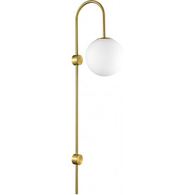 Kinkiet szklana kula na wysięgniku Dante 78cm biało-złoty Step Into Design