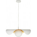 Lampa wisząca modern ze szklana kulą Enzo 60cm biało-złota Step Into Design