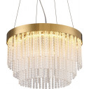 Żyrandol kryształowy glamour Gloria LED 40cm Step Into Design. Okrągły, złoty żyrandol LED z przezroczystymi kryształkami. Elegancki design, nowoczesne oświetlenie. Idealny do salonu lub jadalni. Średnica 40cm.