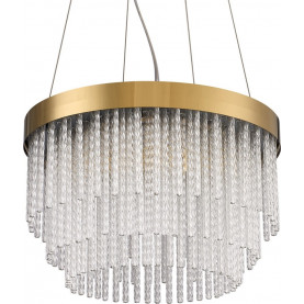 Żyrandol kryształowy glamour Gloria LED 40cm Step Into Design. Okrągły, złoty żyrandol LED z przezroczystymi kryształkami. Elegancki design, nowoczesne oświetlenie. Idealny do salonu lub jadalni. Średnica 40cm. 2