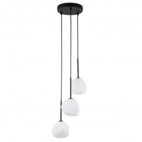Lampa wisząca szklana potrójna Misty III 27cm biały / czarny TK Lighting