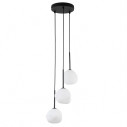 Lampa wisząca szklana potrójna Misty III 27cm biały / czarny TK Lighting