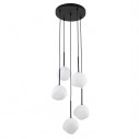Lampa wisząca szklana 5 punktowa Misty 37cm biały / czarny TK Lighting