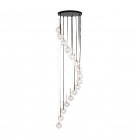 Żyrandol szklane kule Aurora XVI 50cm H240cm transparentny TK Lighting