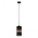 Lampa wisząca ażurowa tuba Bogart 14cm czarno-złota TK Lighting