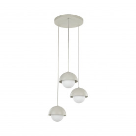 Lampa wisząca potrójna ze szklanymi kulami Bono 31,5cm beż / biały TK Lighting
