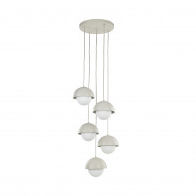 Lampa wisząca 5 punktowa ze szklanymi kulami Bono 32cm beż / biały TK Lighting