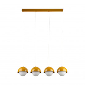 Lampa wisząca ze szklanymi kulami na listwie Bono Ochra IV 83cm żółty / biały TK Lighting