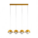 Lampa wisząca ze szklanymi kulami na listwie Bono Ochra IV 83cm żółty / biały TK Lighting