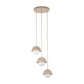 Lampa wisząca potrójna ze szklanymi kulami Bono Sabia 31,5cm beż / biały TK Lighting