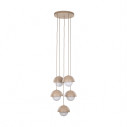 Lampa wisząca 5 punktowa ze szklanymi kulami Bono Sabia 32cm beż / biały TK Lighting
