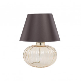 Lampa stołowa szklana z abażurem Buduar brązowy / bursztynowy TK Lighting