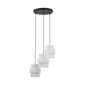 Lampa wisząca potrójna z abażurami Calisto White III 45cm biały / czarny TK Lighting