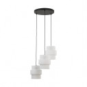 Lampa wisząca potrójna z abażurami Calisto White III 45cm biały / czarny TK Lighting